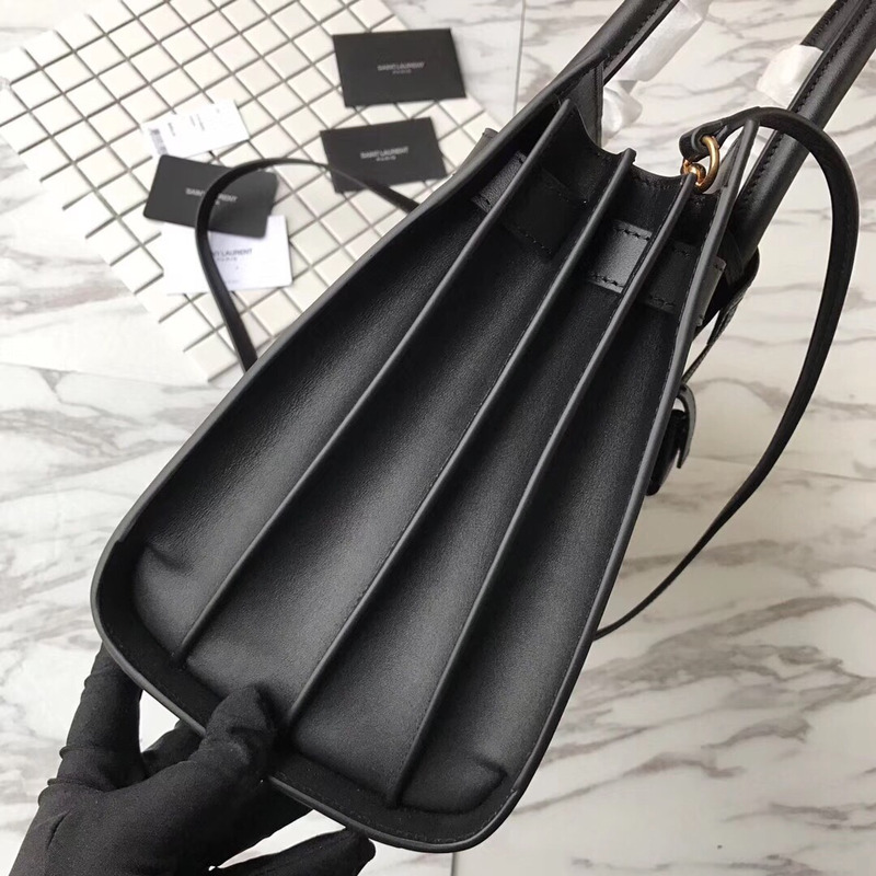 Saint Laurent Sac de jour Thin Large Bag In Grained Leather Noir