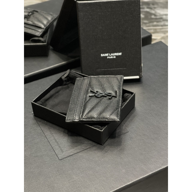 Saint Laurent Monogram Black Metal Card Hold Black