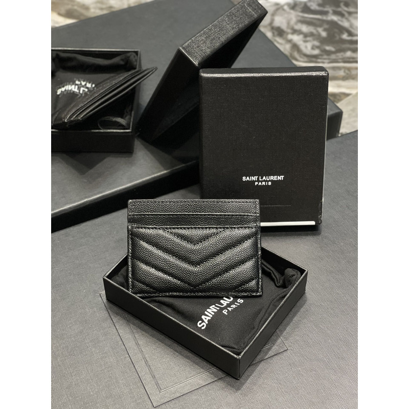 Saint Laurent Monogram Black Metal Card Hold Black