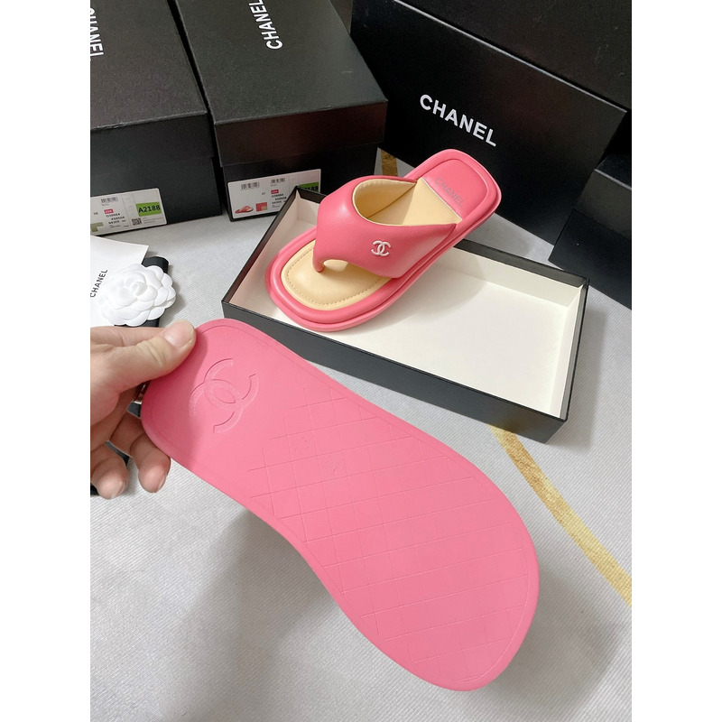 Ch*el fabric mules pink