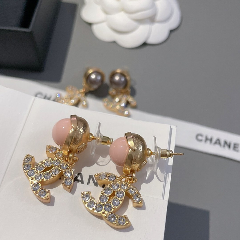Ch*el earrings pink