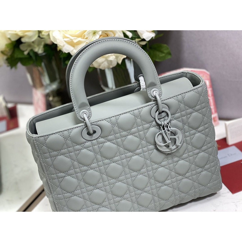 D*or large lady D*or bag gray