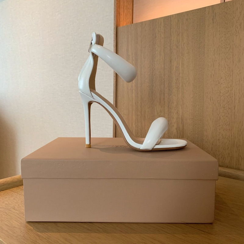 Gianvit Rossi Bijoux 105mm Leather High Heel Sandals White