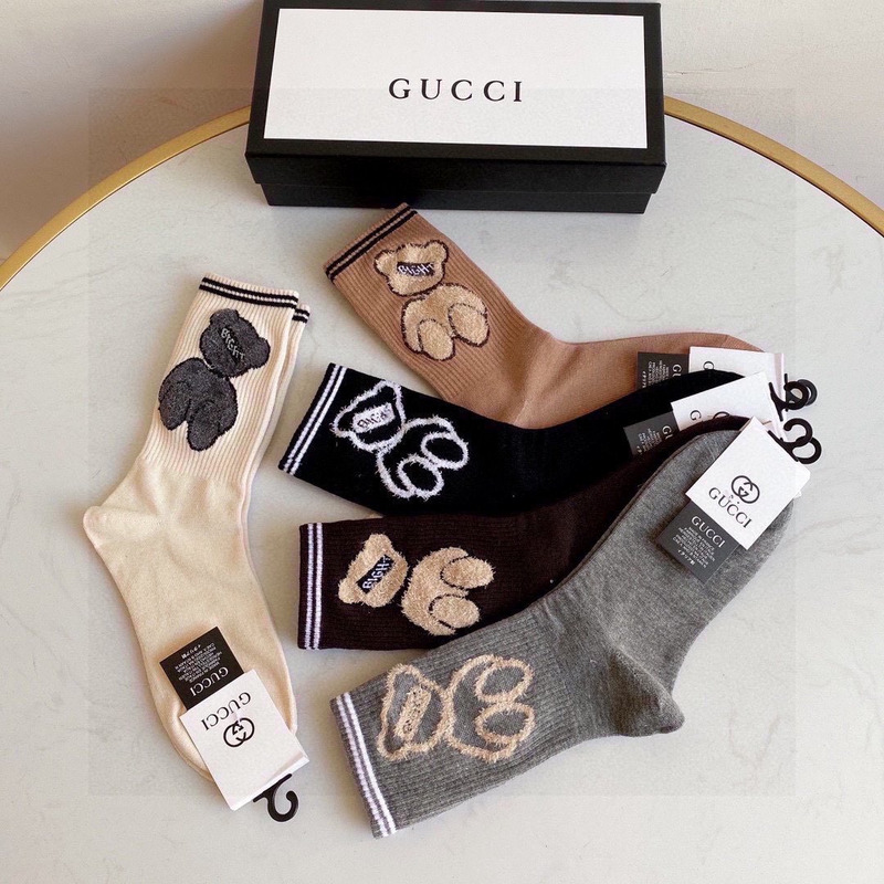 G*u*i bear cotton crew socks (5-pair)