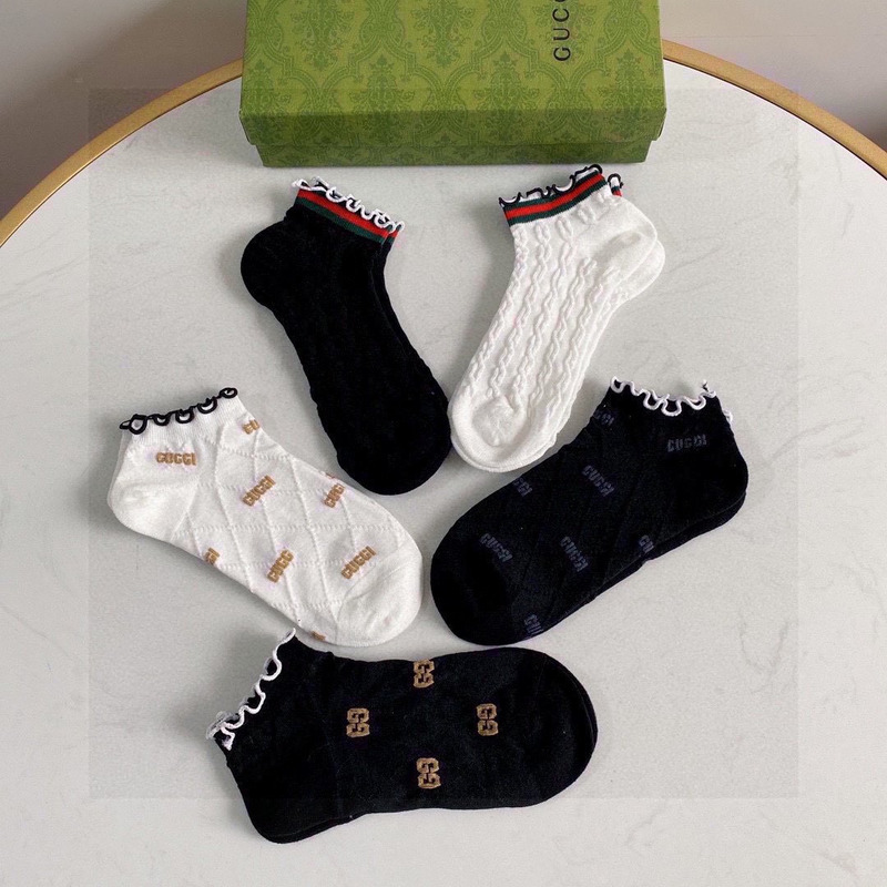 G*u*i gg cotton low cut socks (4-pair)