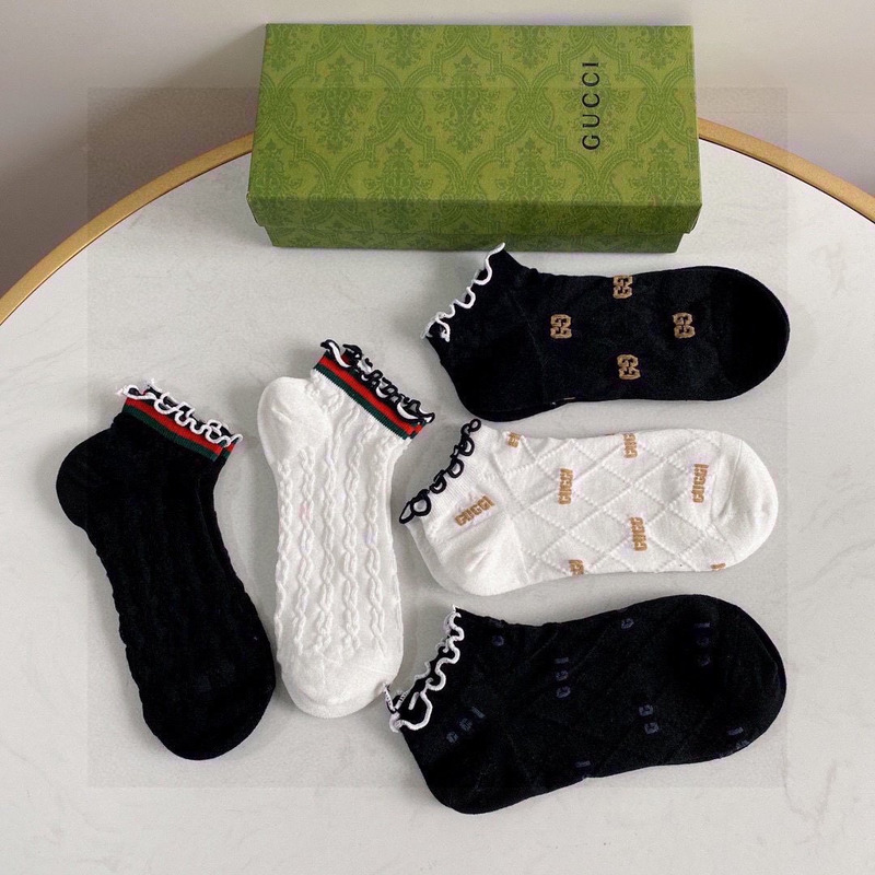 G*u*i gg cotton low cut socks (4-pair)