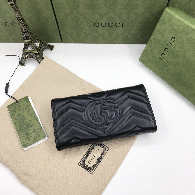 G*u*i gg marmont continental wallet black leather