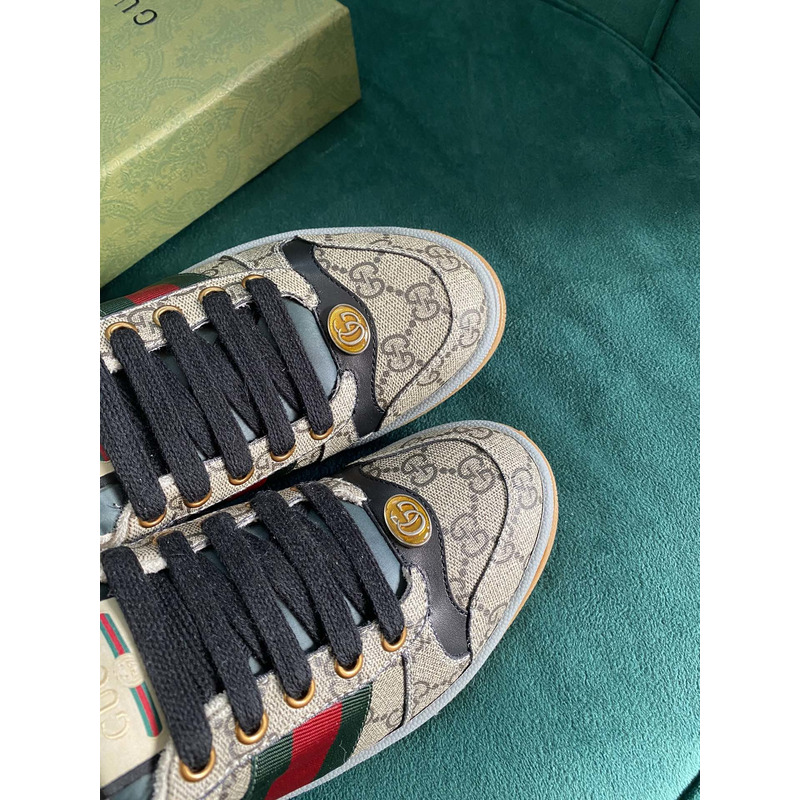 g*u*i screener gg sneaker beige and ebony gg S*p*e canvas