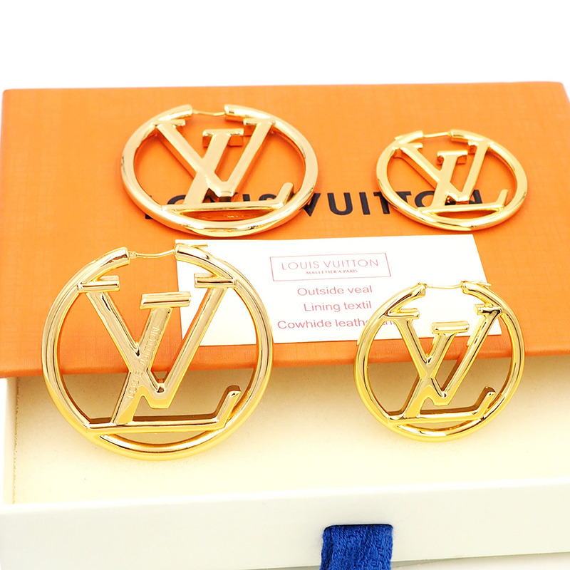 l**is V*t*n l**ise hoop earrings gold-colour