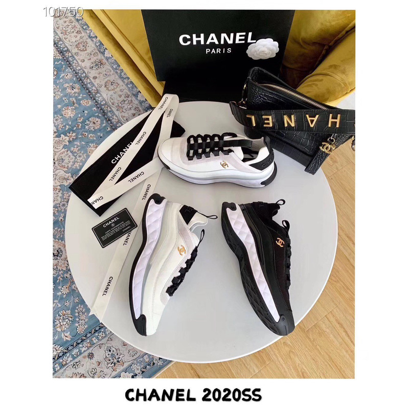 Velvet Calfskin Mixed Fibers CC Sneakers Black