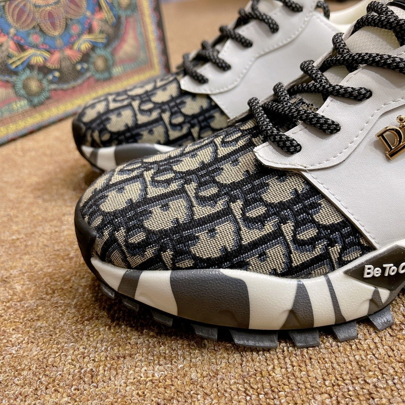 D*or daddy shoes leather printing white and oblique
