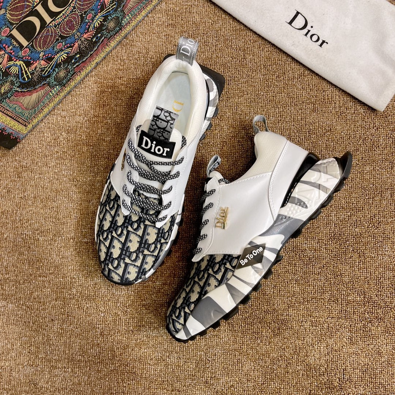 D*or daddy shoes leather printing white and oblique