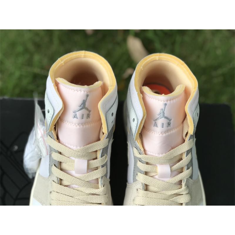 Air Jodan 1 Mid Craft Inside Out White Grey