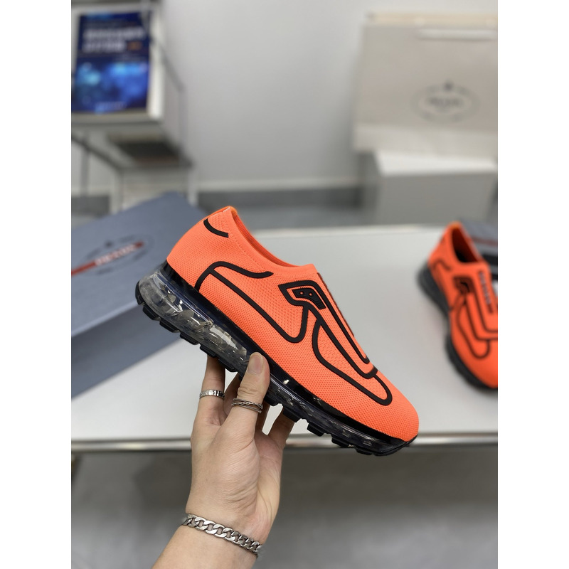 Pra*a men bike knit sneakers orange