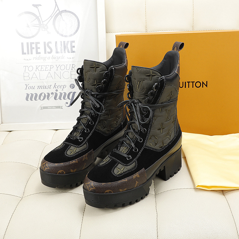 l**is V*t*n laureate platform desert boots khaki green