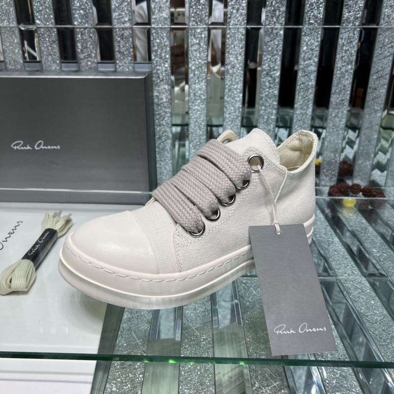 Rick Owens SS22 Fogachine Fatjace Jumbo Ramones Low Sneakers White