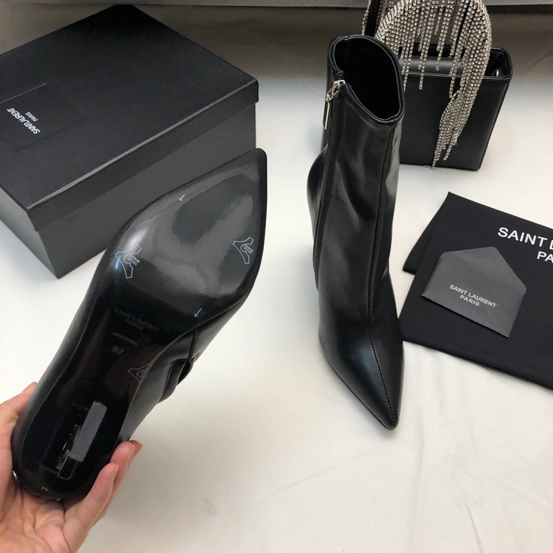 Saint Laurent Opyum Booties with Black Heel Ankle Boots