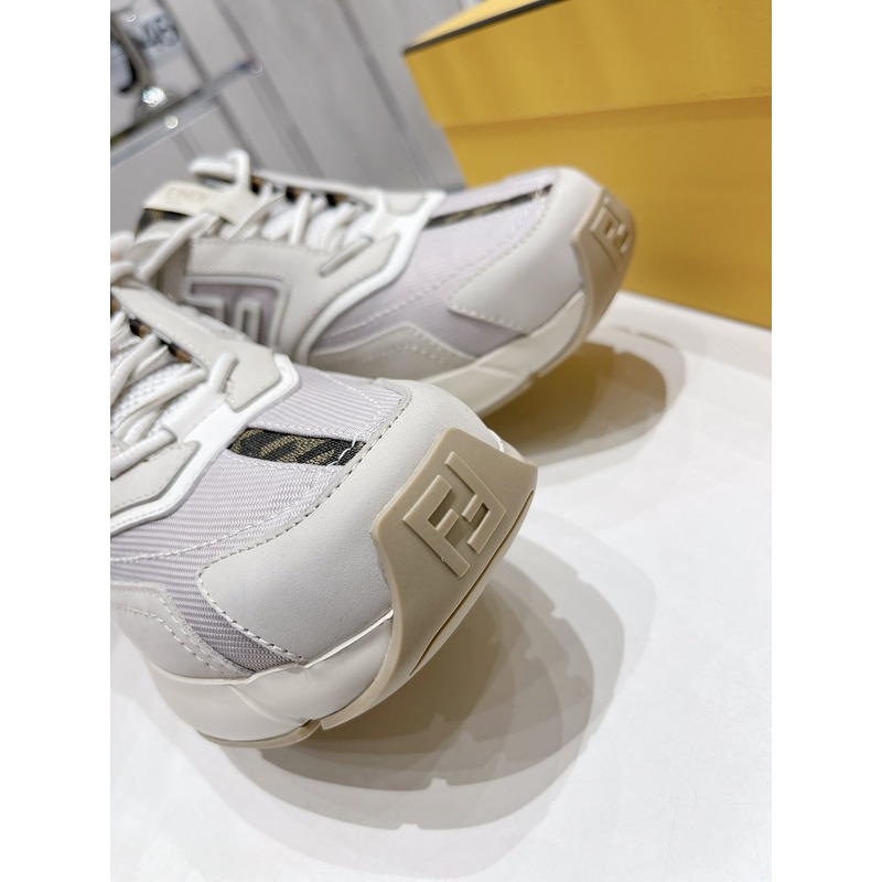 F**di faster trainers nubuck leather low-tops white