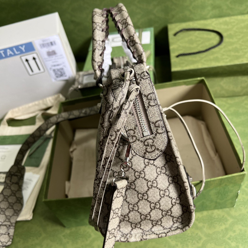 g*u*i x ba*len*cia*ga gg S*p*e monogram neo classic silver hardware city beige ebony