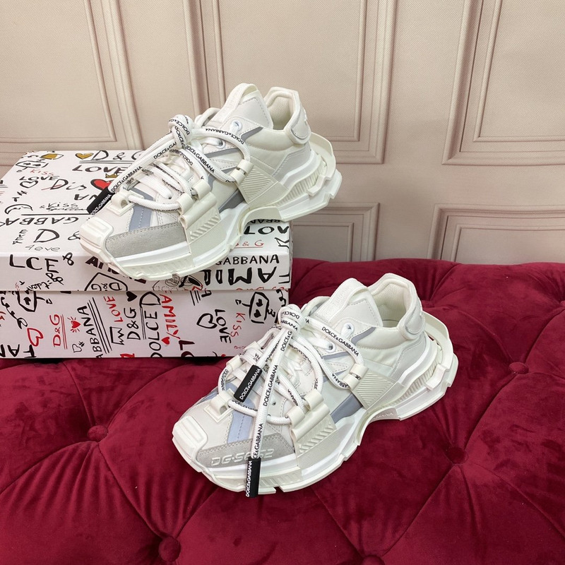Dolce & Gabbana Panelled Space Multimaterial Sneakers Beige