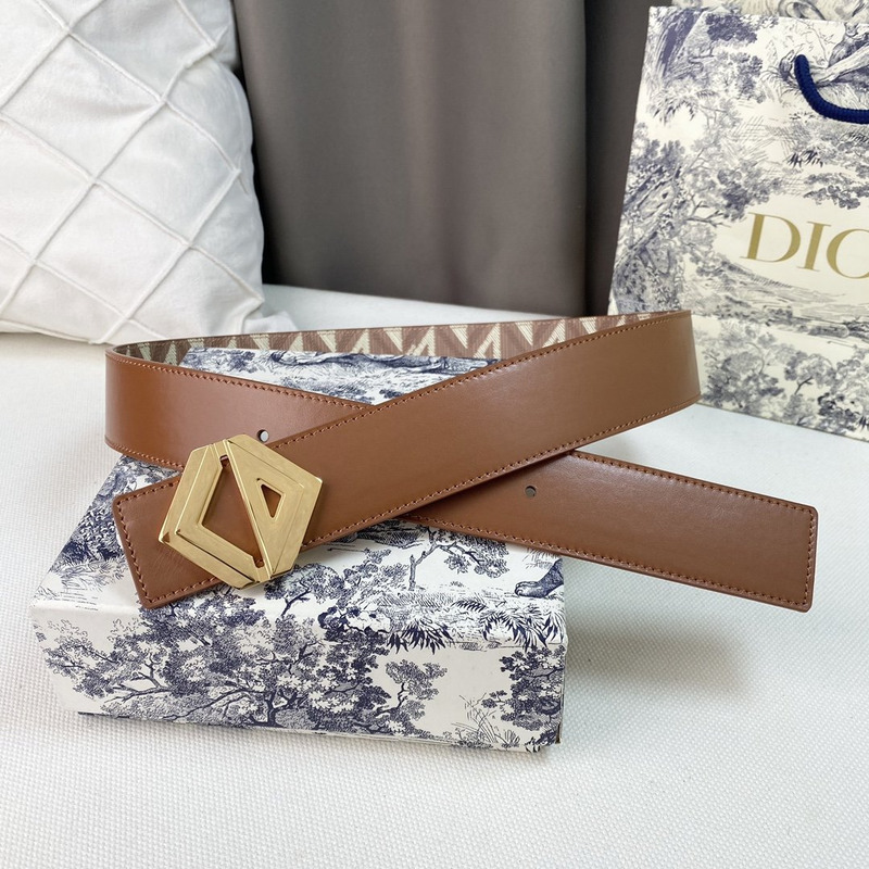 d*or brown cd Di*m*nd canvas and smooth calfskin gold