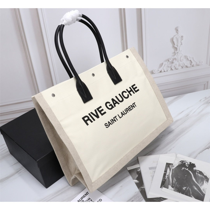 Saint Laurent Rive Gauche logo Tote Bag