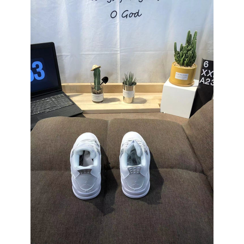 Jordan 4 Retro BG White & Metallic Kids Sneaker
