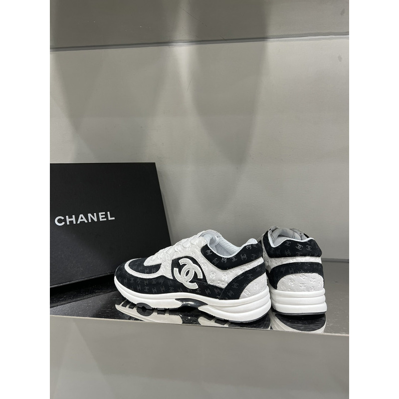 Ch*el casual style unisex street style logo low-top sneakers
