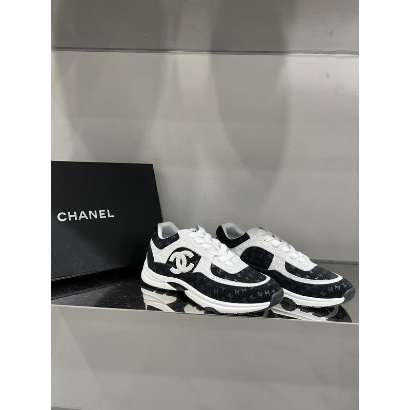 Ch*el casual style unisex street style logo low-top sneakers