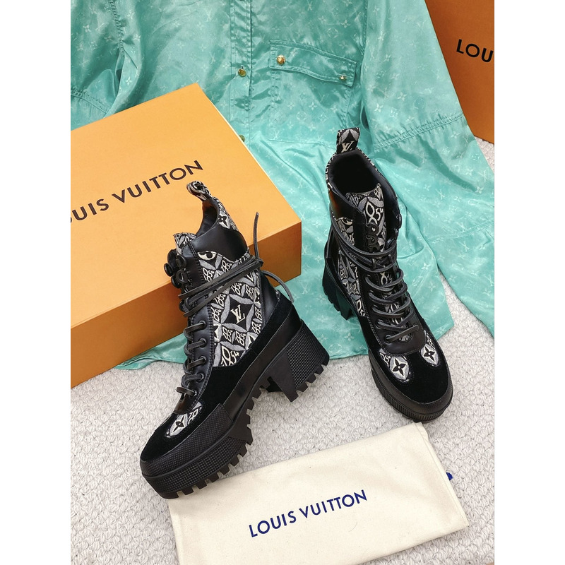 l**is V*t*n laureate platform desert boots monogram black