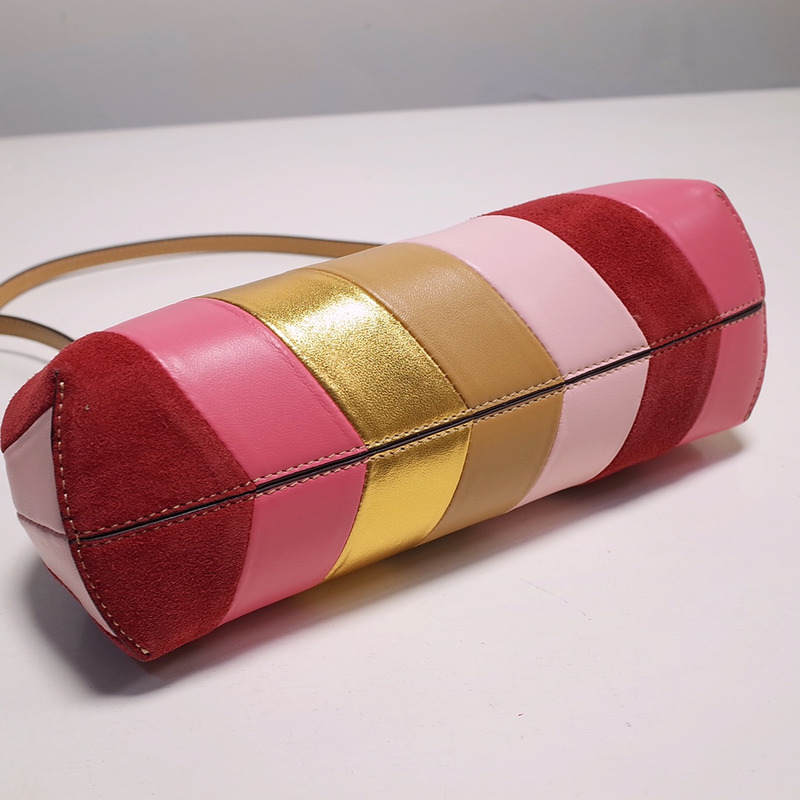 F**di first small leather shoulder bag pink