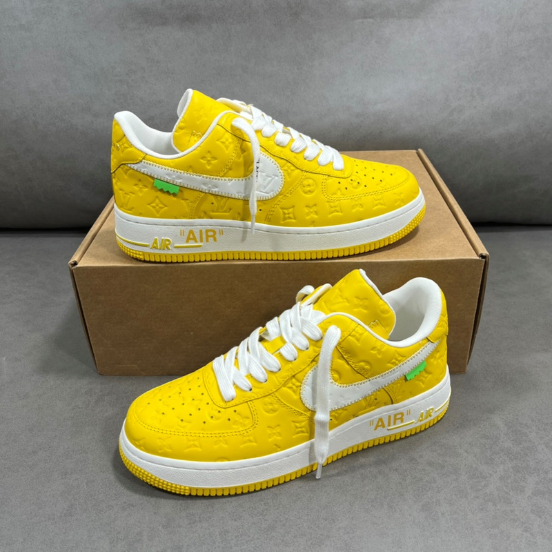 l**is V*t*n x nike air force 1 low by virgil abloh yellow and white