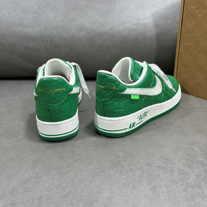 l**is V*t*n x nike air force 1 low by virgil abloh green and white