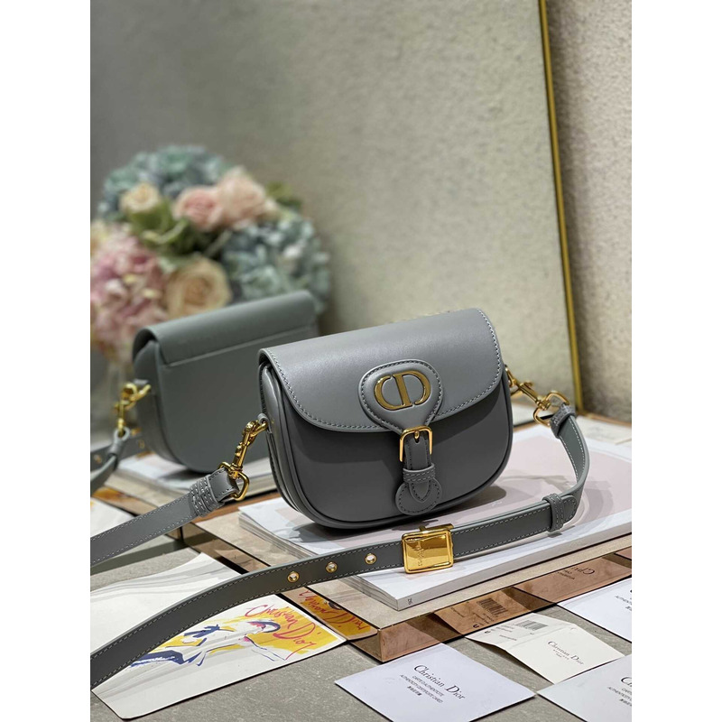 D*or bobby bag small box calfskin gray