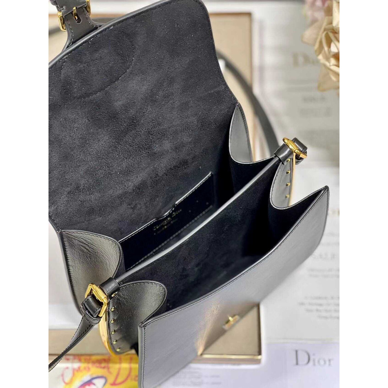 D*or bobby frame bag black calfskin