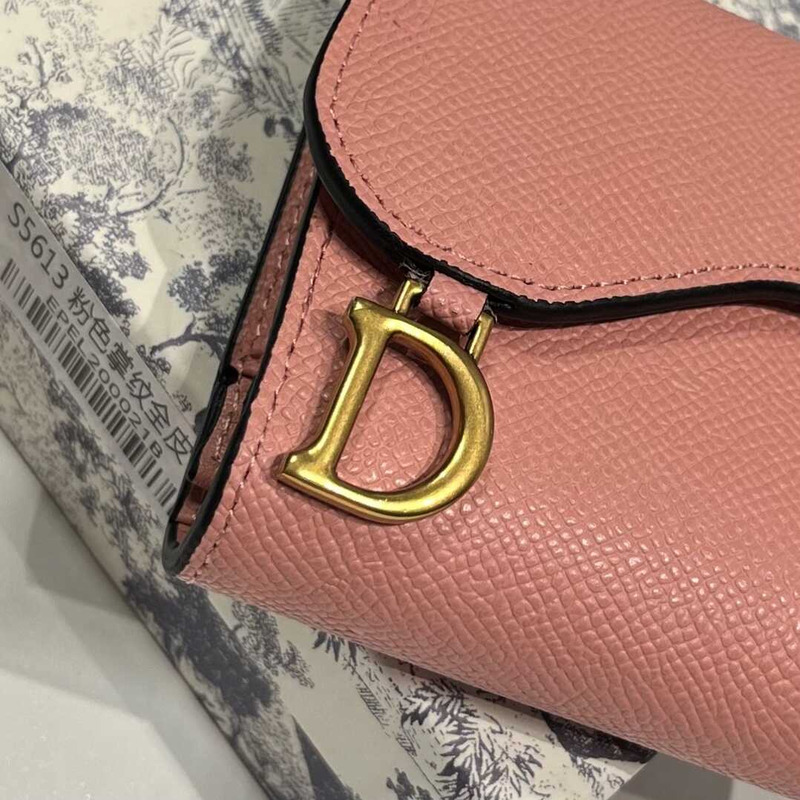 D*or saddle lotus wallet pink