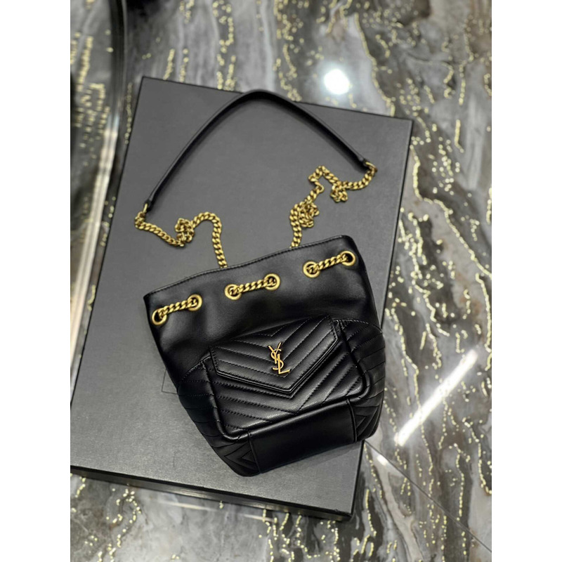 Saint Laurent JOE MINI BUCKET BAG IN QUILTED LAMBSKIN
