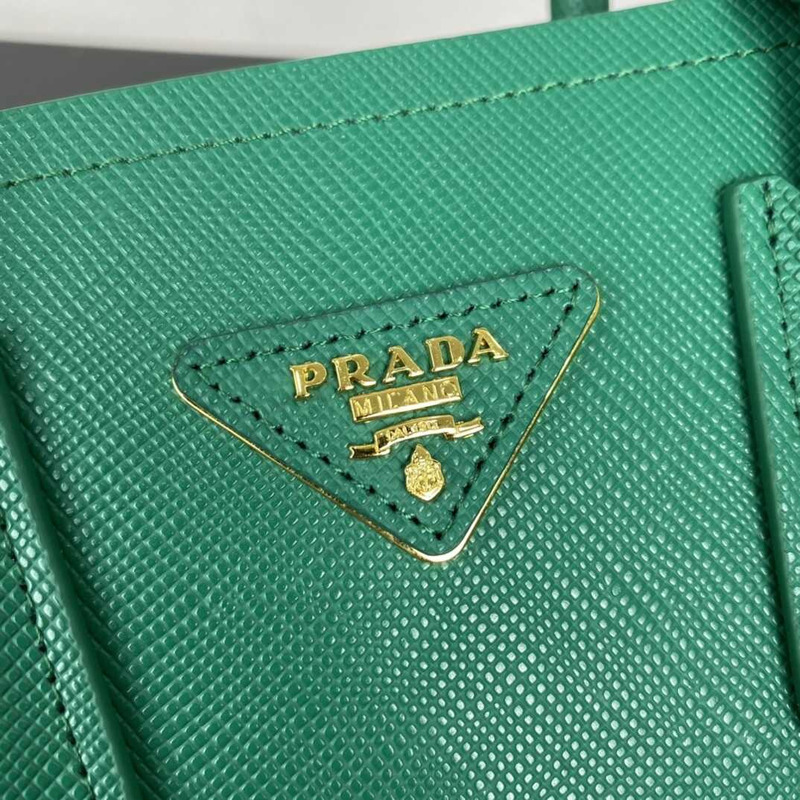Pra*a double saffiano leather mini bag green