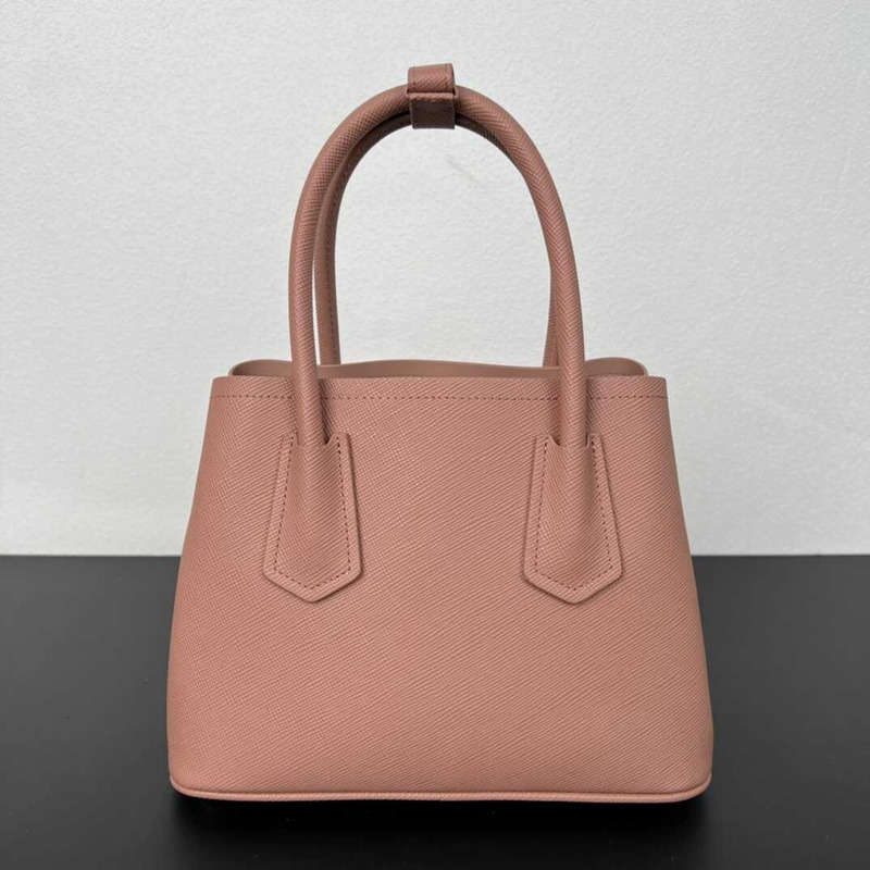 Pra*a galleria bag in saffiano leather black pink