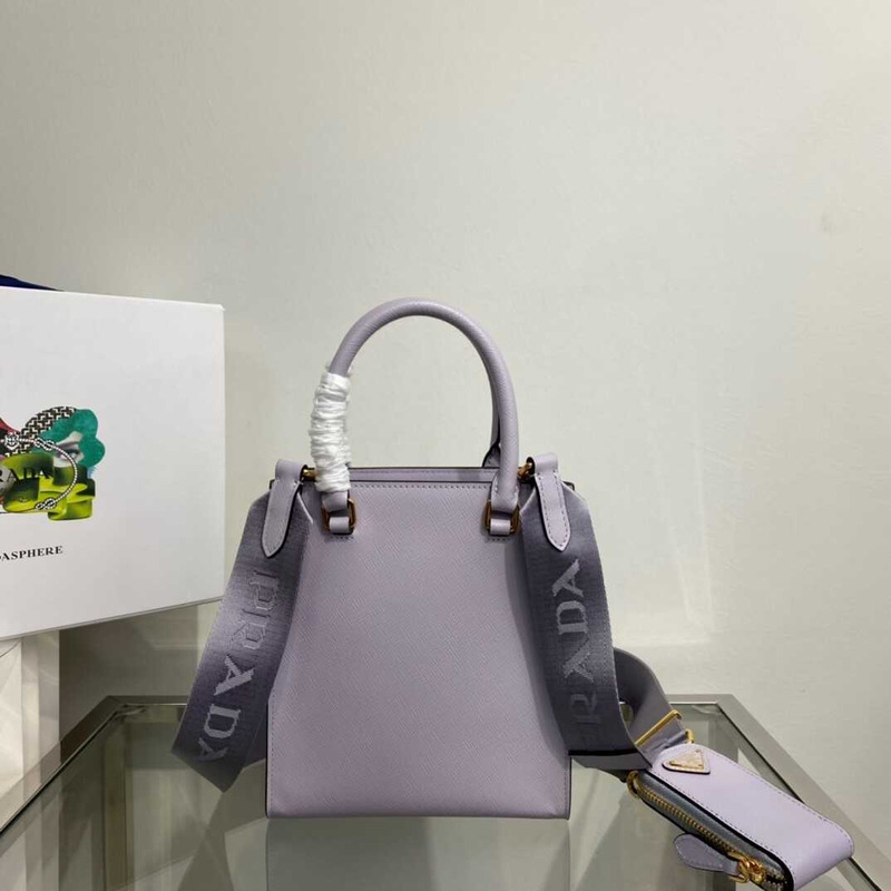 Pra*a bolso shopper con logo triangular purple