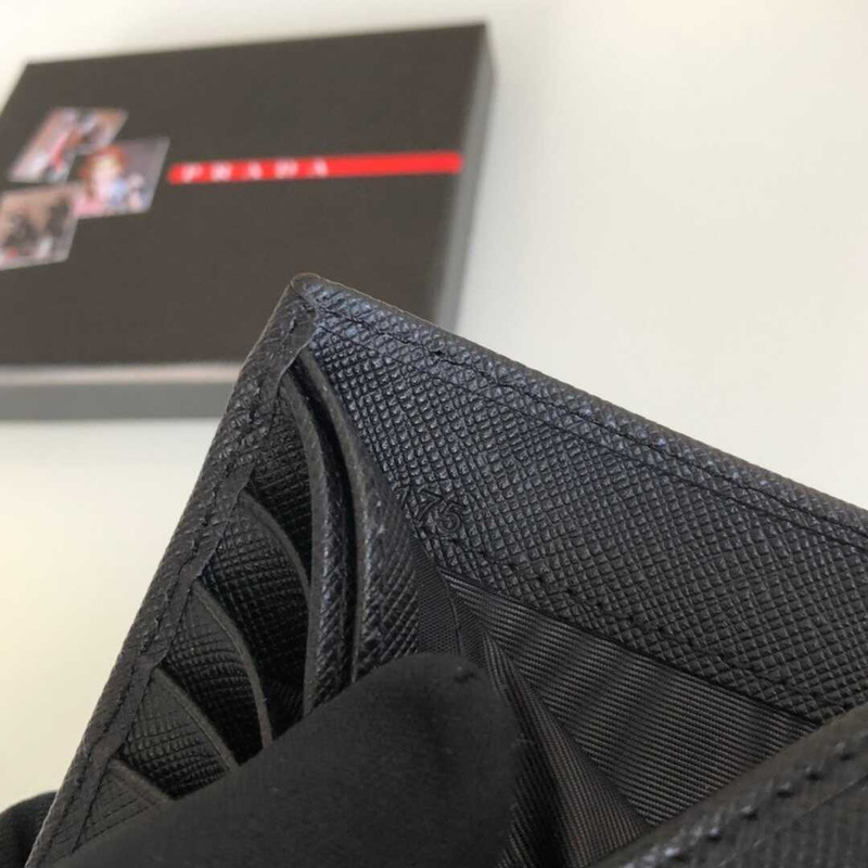 Pra*a saffiano leather wallet