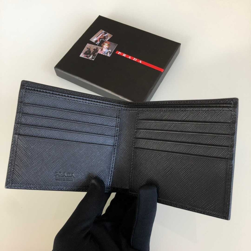 Pra*a saffiano leather wallet