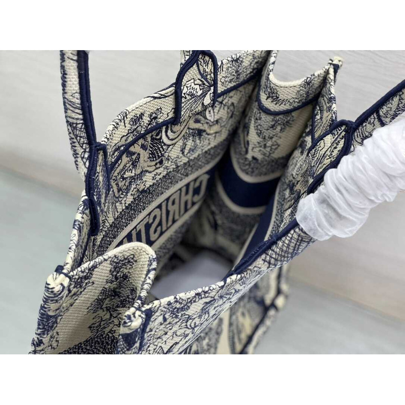 D*or embroidered  medium book tote bags