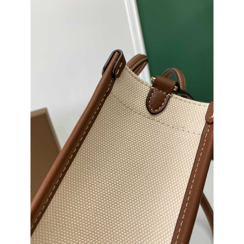 B**rry freya canvas and leather freya tote bag brown