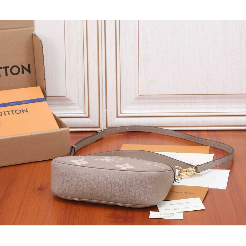 l**is V*t*n bagatelle empreinte leather dove grey and cream