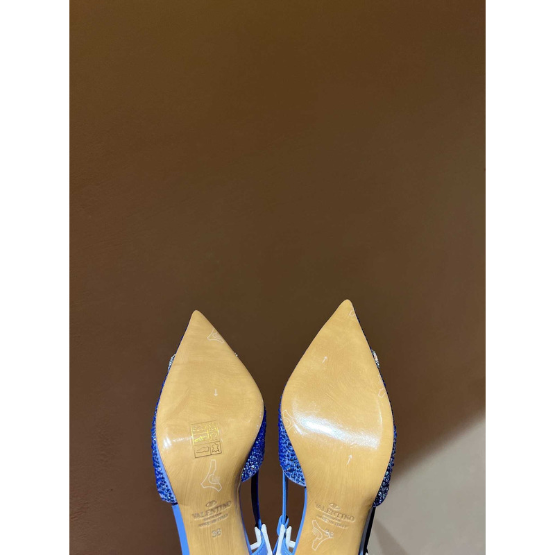 valentino glitter Di*m*nd high heel blue