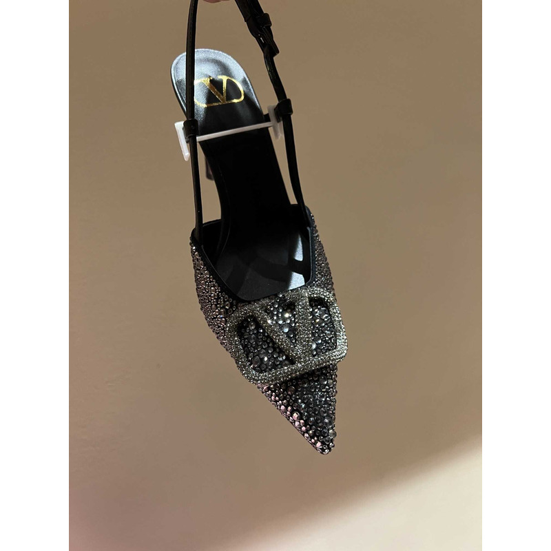 valentino glitter Di*m*nd high heel black