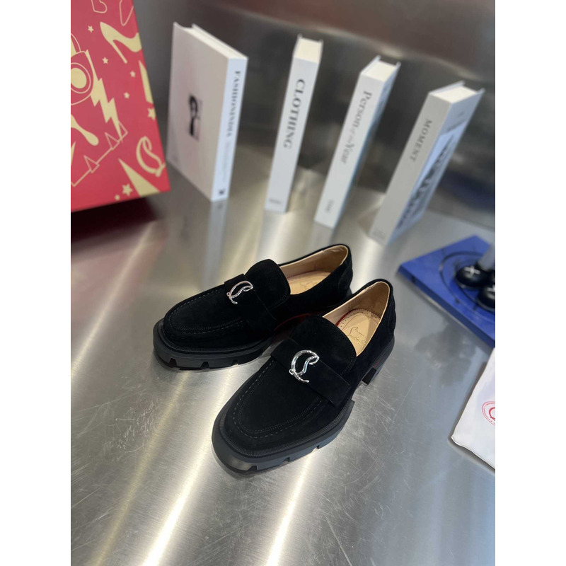Ch**an louboutin moc loafers in black