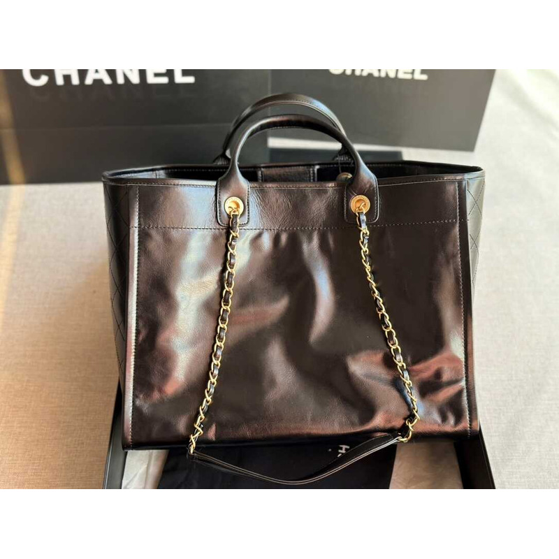 Ch*el deauville leather handbag