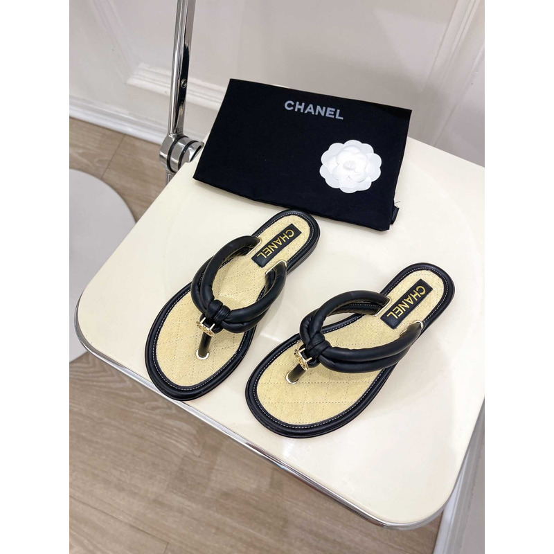 Ch*el woman sandals yellow&black